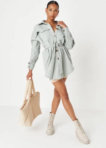 М'ятна кежуал сукня сукня-сорочка Missguided однотонна