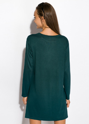 Темно-зеленое кэжуал платье а-силуэт Time of Style однотонное