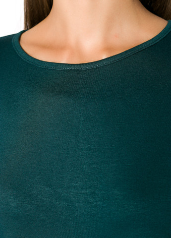 Темно-зеленое кэжуал платье а-силуэт Time of Style однотонное