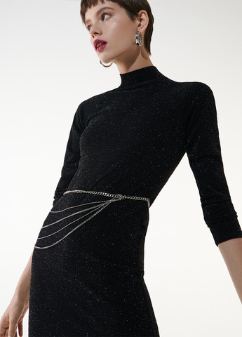 Чорна кежуал сукня сукня-водолазка Sinsay однотонна