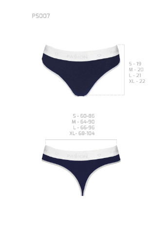 Спортивні трусики-стрінги PS007 PANTIES navy blue, size XL Passion (252176618)