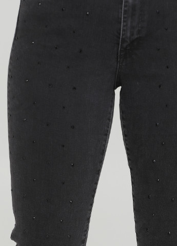 Темно-серые демисезонные зауженные, скинни, укороченные джинсы H&M
