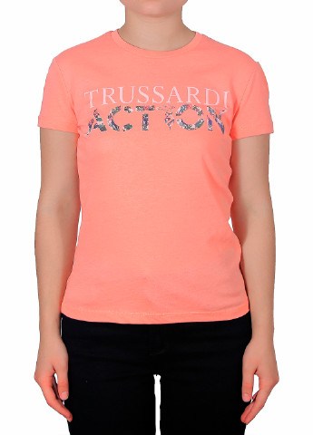 Розовая летняя футболка Trussardi Action