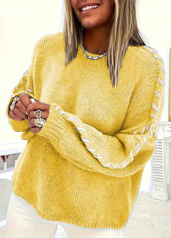 Желтый демисезонный свитер джемпер SHEIN