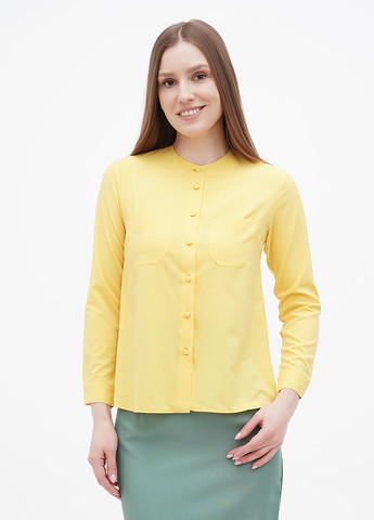Желтая кэжуал рубашка однотонная Laura Bettini