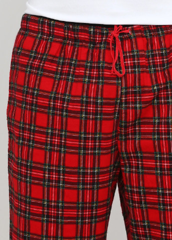 Пижама (лонгслив, брюки) Signature Collection лонгслив + брюки новогодняя красная домашняя фланель, хлопок