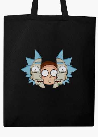 Еко сумка шоппер черная Рик и Морти (Rick and Morty) на молнии (9227-2068-BKZ) MobiPrint (236265402)