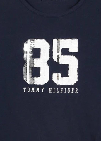 Темно-синий демисезонный кэжуал лонгслив Tommy Hilfiger с логотипом