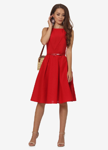 Червона кежуал сукня, сукня зі шлейфом Lila Kass однотонна