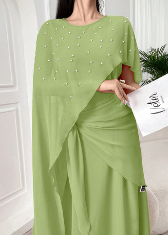 Салатовое праздничный платье силуэтная SHEIN однотонное