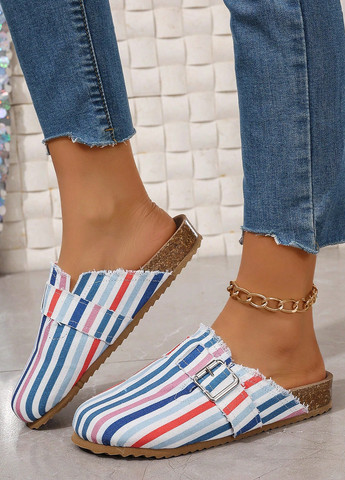 Цветные туфли SHEIN без каблука с бахромой