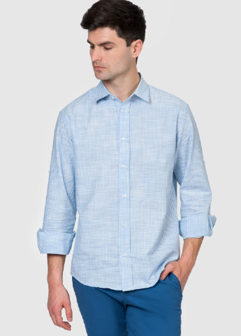 Голубой кэжуал рубашка в полоску Arber