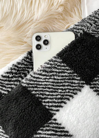 Черно-белое демисезонное Пальто пальто-рубашка SHEIN