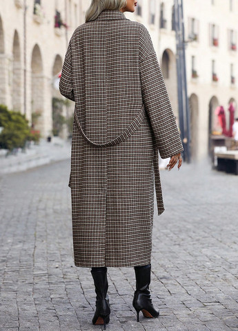 Сіро-коричневе демісезонне Пальто двобортне SHEIN