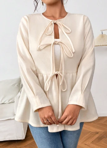 Кремовый демисезонный кардиган SHEIN
