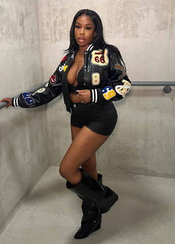 Бомбер SHEIN бейсбольный на кнопках (367194644)