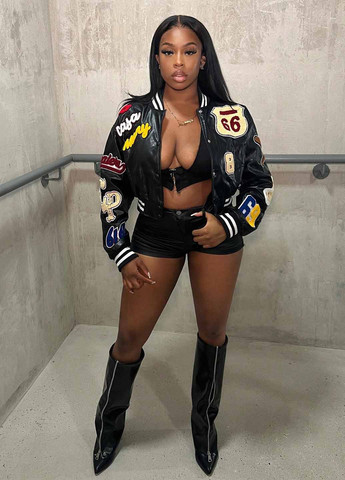 Бомбер SHEIN бейсбольный на кнопках (367194644)