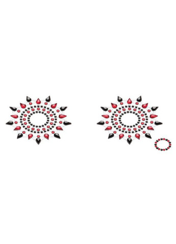 Пэстис из кристаллов Gloria set of 2 - Black/Red, украшение на грудь Petits Joujoux (255459665)