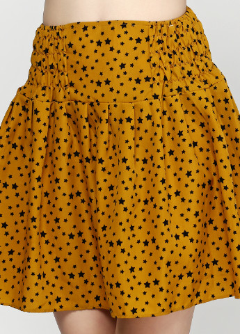 Горчичная кэжуал с рисунком юбка Bangkok Look мини