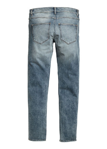 Джинси H&M скінні однотонні світло-сині джинсові бавовна