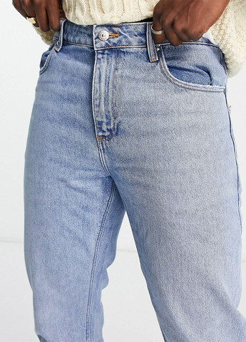 Голубые демисезонные прямые джинсы Asos