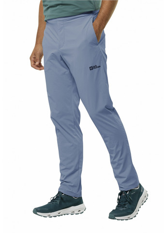 Голубые кэжуал, спортивные летние зауженные брюки Jack Wolfskin