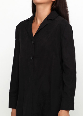 Черное кэжуал платье рубашка Vertex однотонное