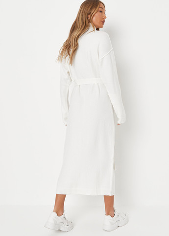 Белое кэжуал платье платье-свитер Missguided однотонное