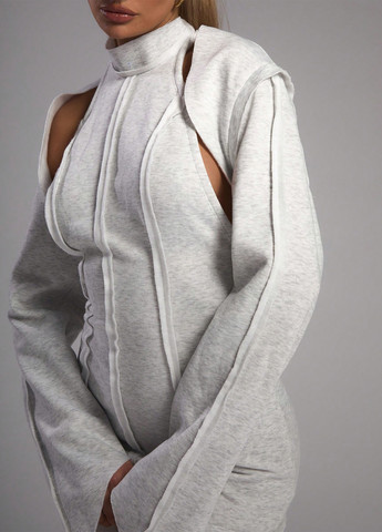 Світло-сіра кежуал сукня силуетна SHEIN меланжева