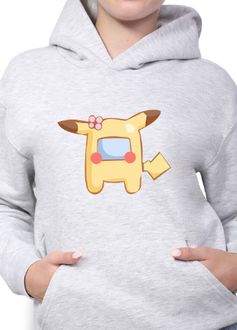 Худі для дівчат Амонг Ас Покемон Пікачу (Among Us Pokemon Pikachu) Кенгуру дитячий (9298-2419) MobiPrint (219061720)