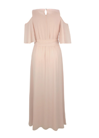 Розовое вечернее платье с юбкой-солнце, с открытыми плечами, с пышной юбкой Tom Tailor однотонное