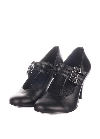 Черные женские кэжуал туфли на высоком каблуке - фото