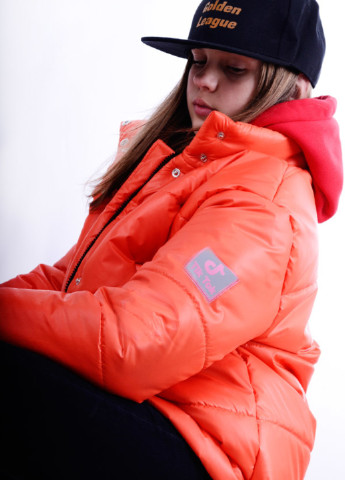 Помаранчева демісезонна демісезонна укорочена куртка оверсайз Luxik демисезонная куртка