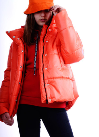Помаранчева демісезонна демісезонна укорочена куртка оверсайз Luxik демисезонная куртка