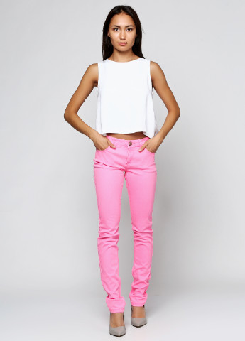 Розовые кэжуал летние брюки Only