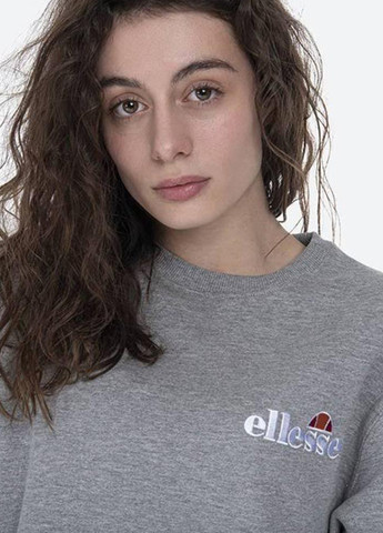 Сірий світшот sgs08847-grey-marl Ellesse меланж нашивки, вишивка (322022462)