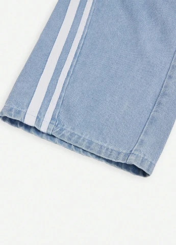Синие летние каррот фит джинсы SHEIN