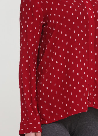 Бордовая домашний рубашка с геометрическим узором Calvin Klein