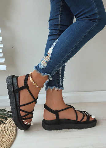 Черные босоножки SHEIN на резинке