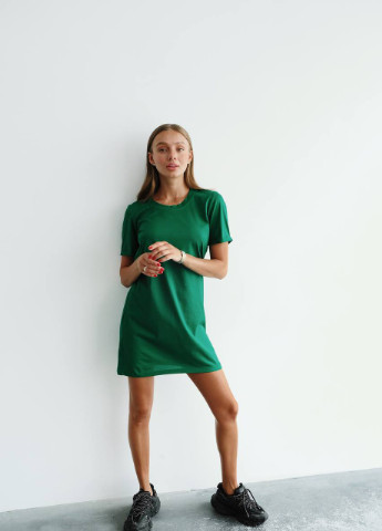 Зелена сукня-футболка Liton однотонна