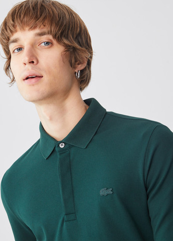 Морской волны футболка-поло для мужчин Lacoste однотонная