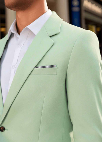 Салатовый демисезонный костюм (пиджак, брюки) брючный SHEIN