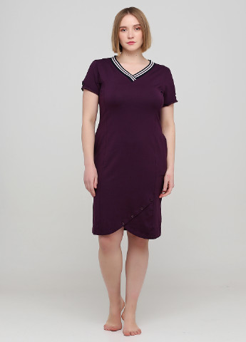 Темно-фиолетовое домашнее платье платье-футболка ROMEO LIFE однотонное