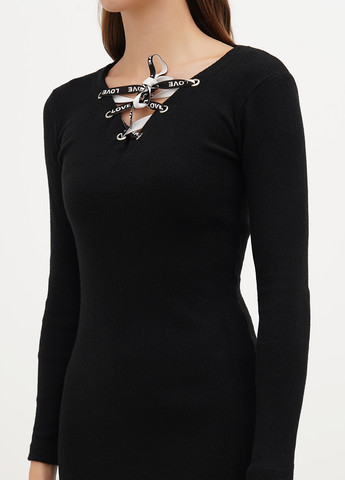 Черное кэжуал платье Mercan однотонное