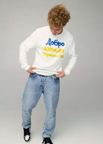 Білий свитшот мужской basic /no flis/ YAPPI малюнок (254557740)