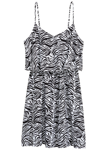 Чорно-білий кежуал сукня а-силует H&M з тваринним принтом