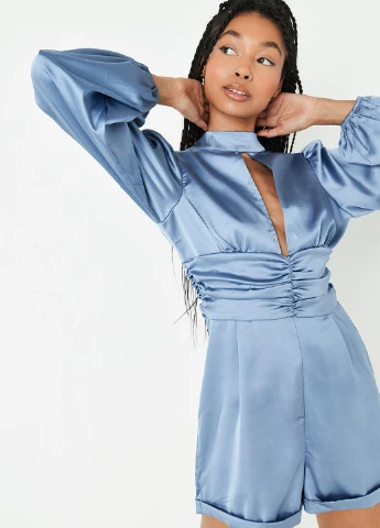 Комбінезон Missguided комбінезон-шорти однотонний блакитний кежуал поліестер