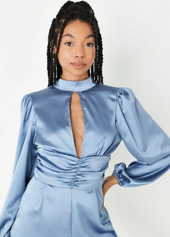 Комбінезон Missguided комбінезон-шорти однотонний блакитний кежуал поліестер
