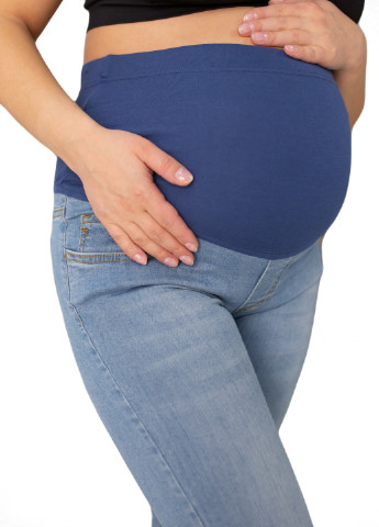 7260 Джинсы для беременных с высоким животом Голубые HN - (224190424)