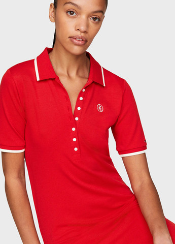 Червона кежуал сукня поло Tommy Hilfiger однотонна